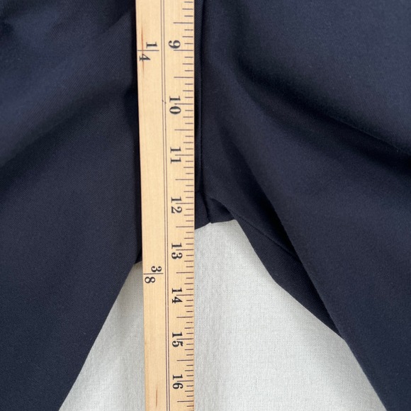 COS Pleated Barrel Leg Chino Pant Women 2 Navy Blue High Rise Crop Ankle Balloon - Picture 7 of 14